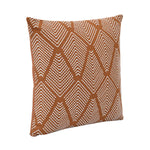 Rhombus Pattern Cotton Cushion Cover- Rust
