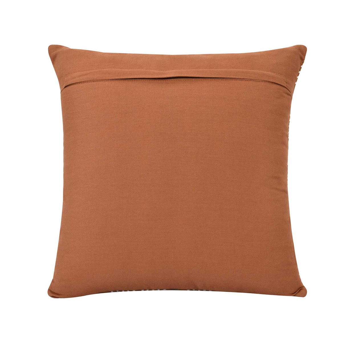 Rhombus Pattern Cotton Cushion Cover- Rust