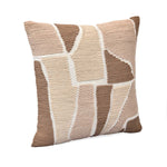 Abstract Patch Pattern Cotton Cushion Cover- Brown