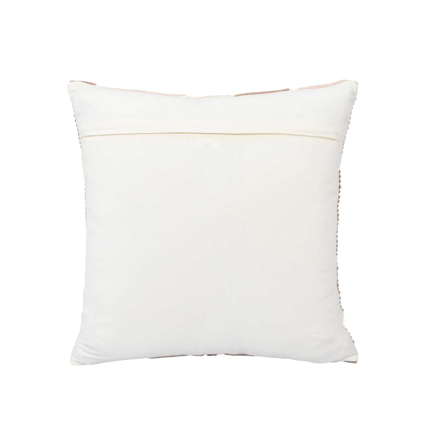 Abstract Patch Pattern Cotton Cushion Cover- Brown