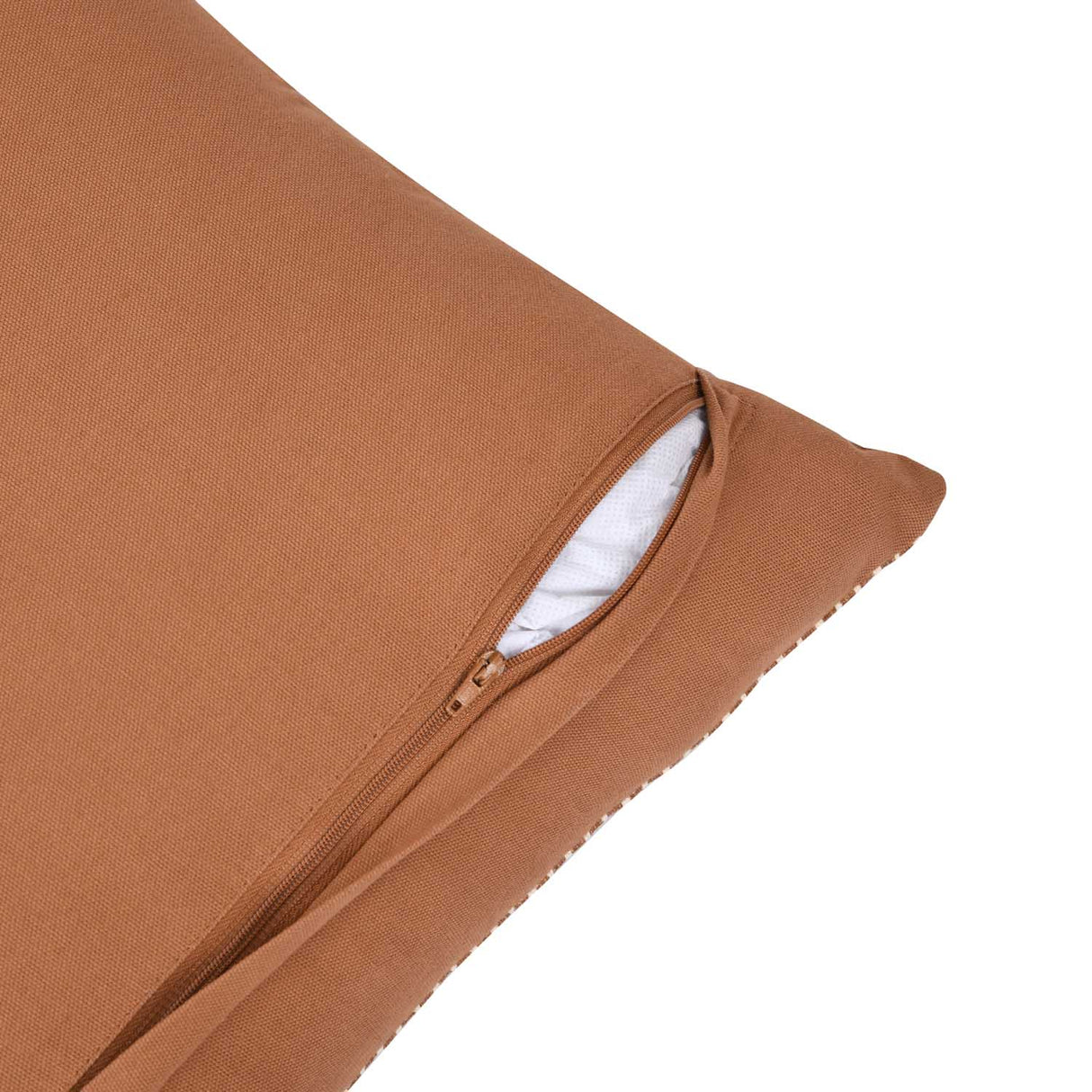 Small Lines Pattern Cotton Cushion Cover- Brown