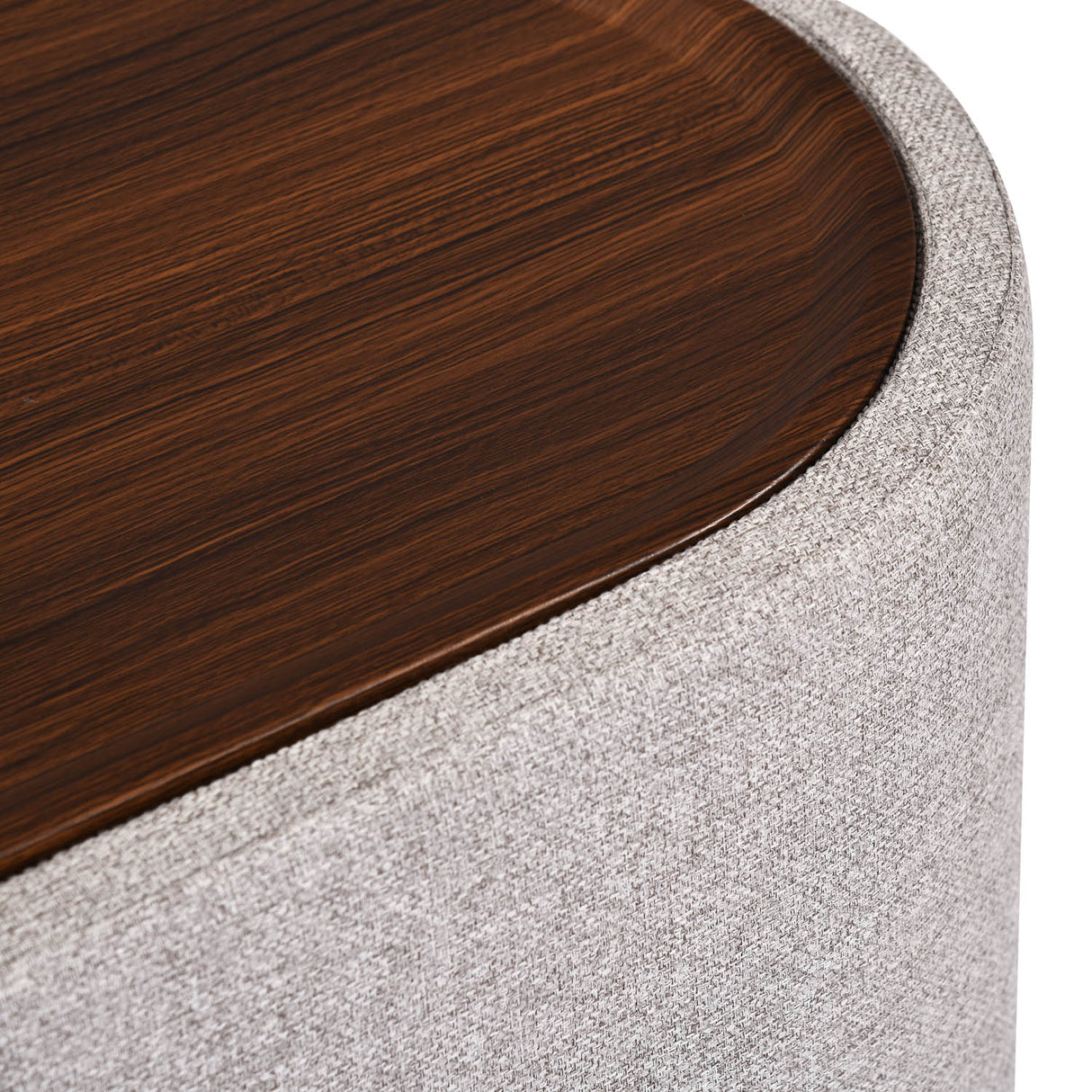 Dennis Center Table with Storage and 2 Poufs- Grey