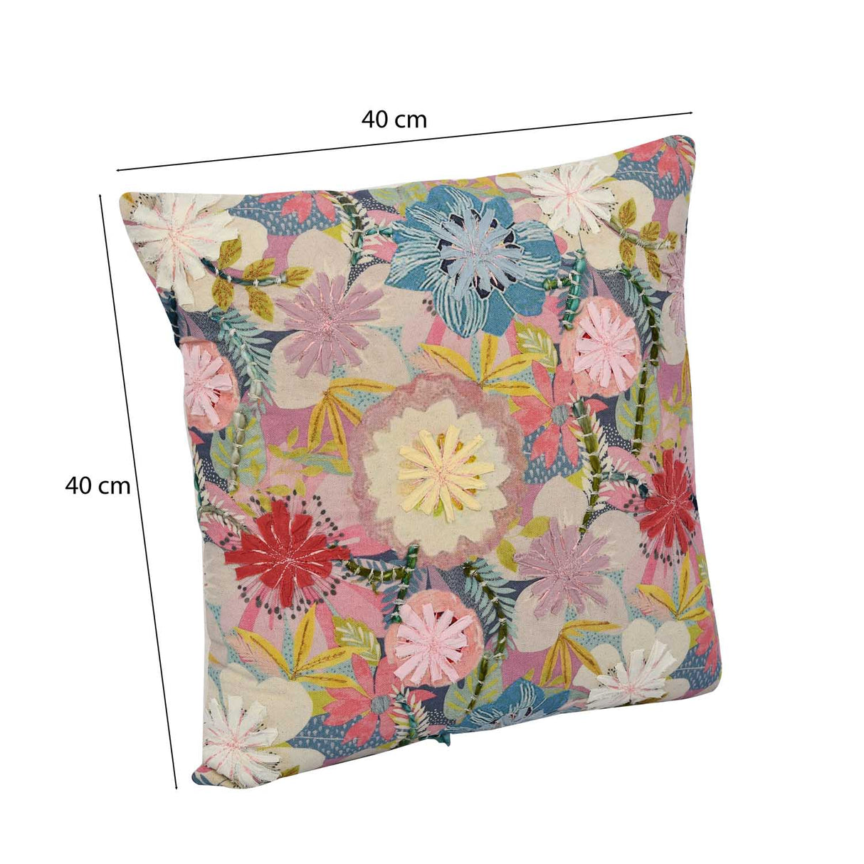 Floral Cotton Cushion Cover- Multicolor