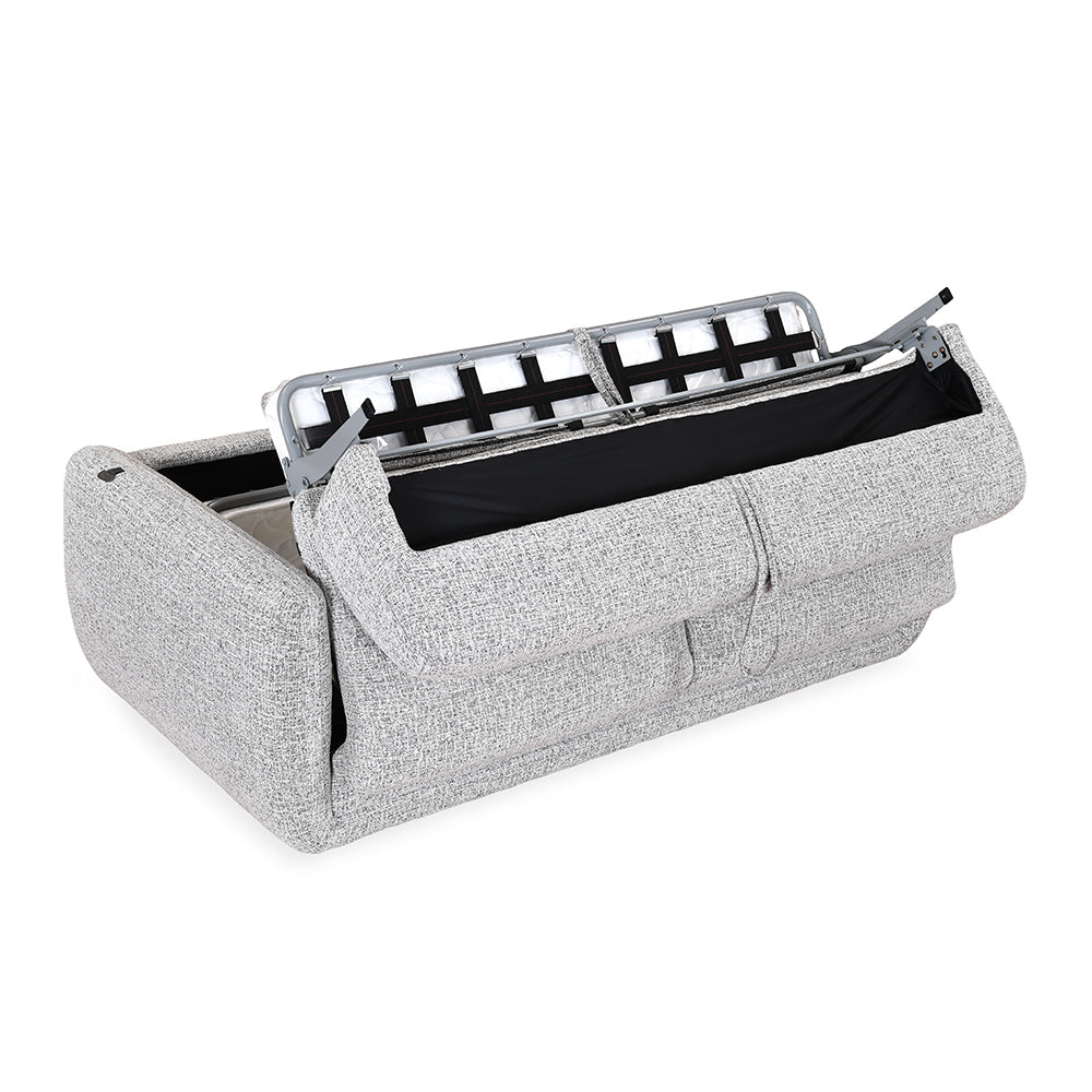 Nestivo 3 Seater Fabric Sofa Cum Bed with Pocket Spring Mattress- Texture Grey