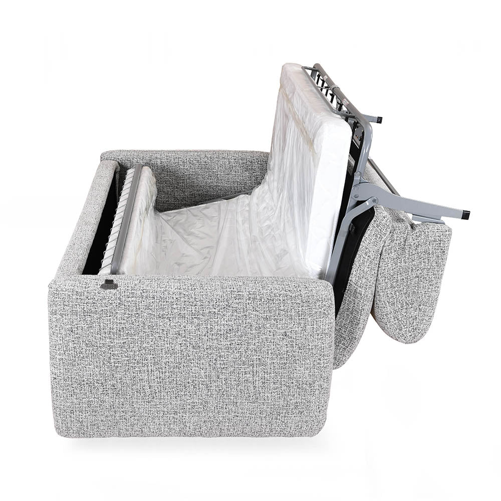 Nestivo 3 Seater Fabric Sofa Cum Bed with Pocket Spring Mattress- Texture Grey