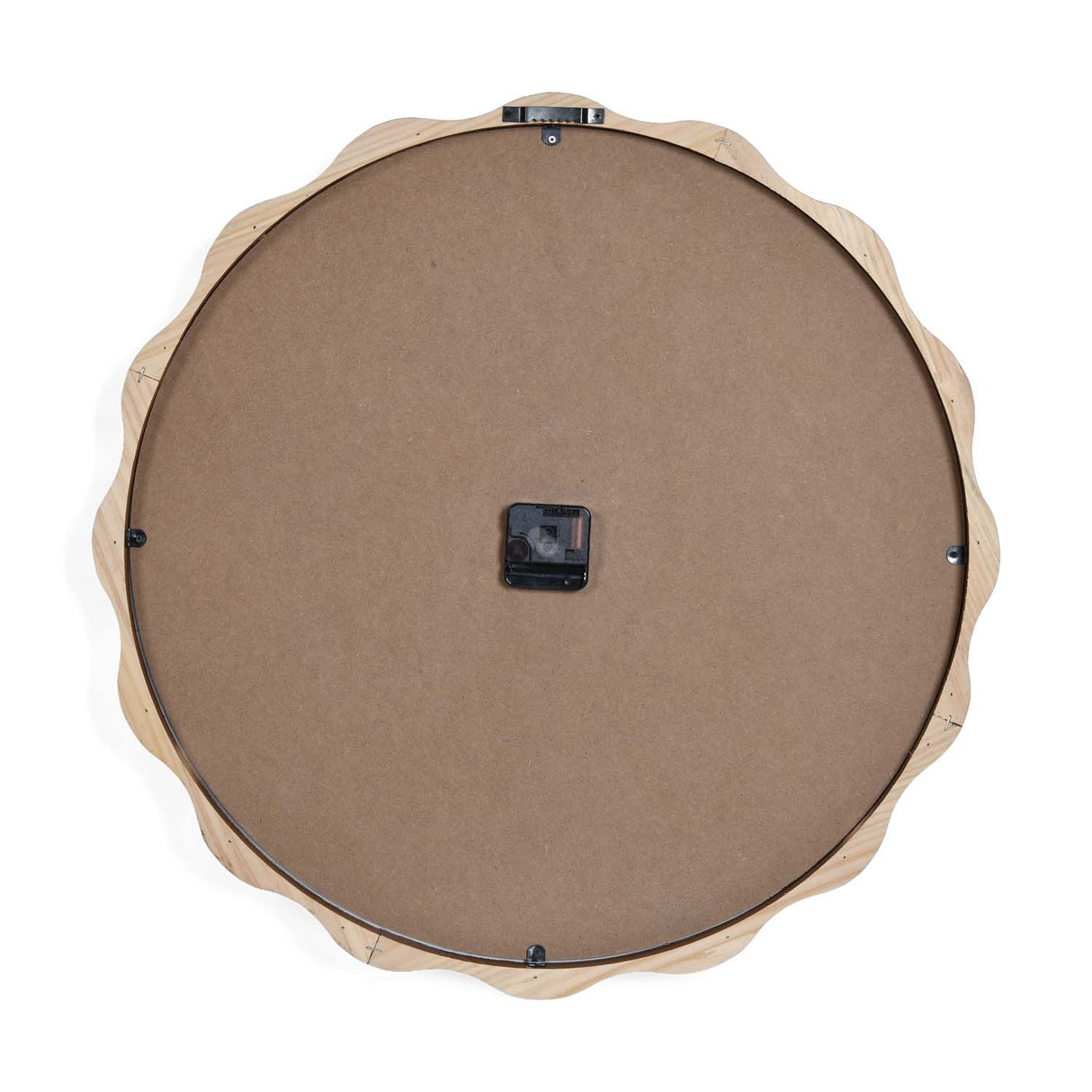 Scalloped Edge Wooden Wall Clock- Beige