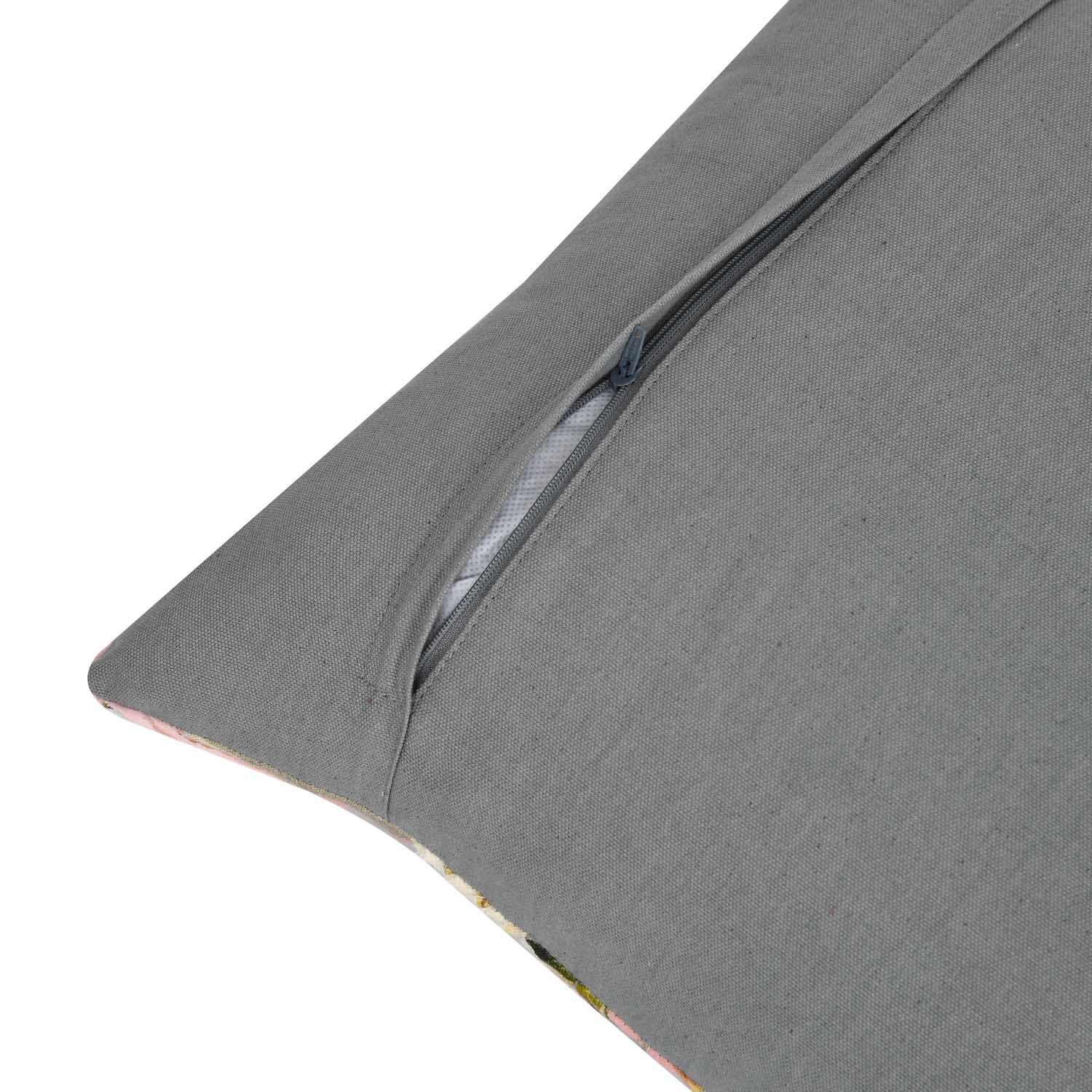 Floral Birds Cotton Cushion Cover - Multicolor