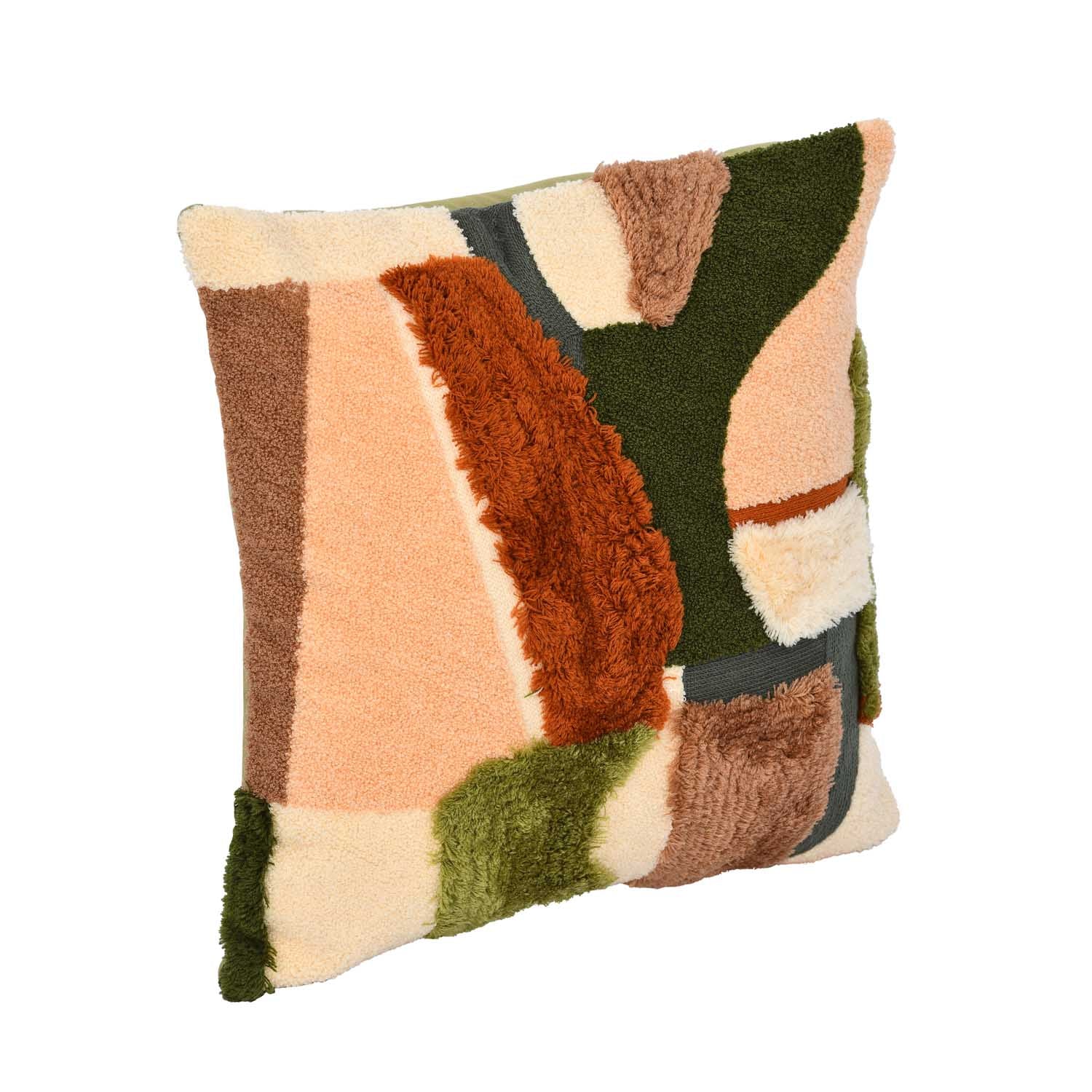 Abstract Tufted Cushion Cover- Multicolor