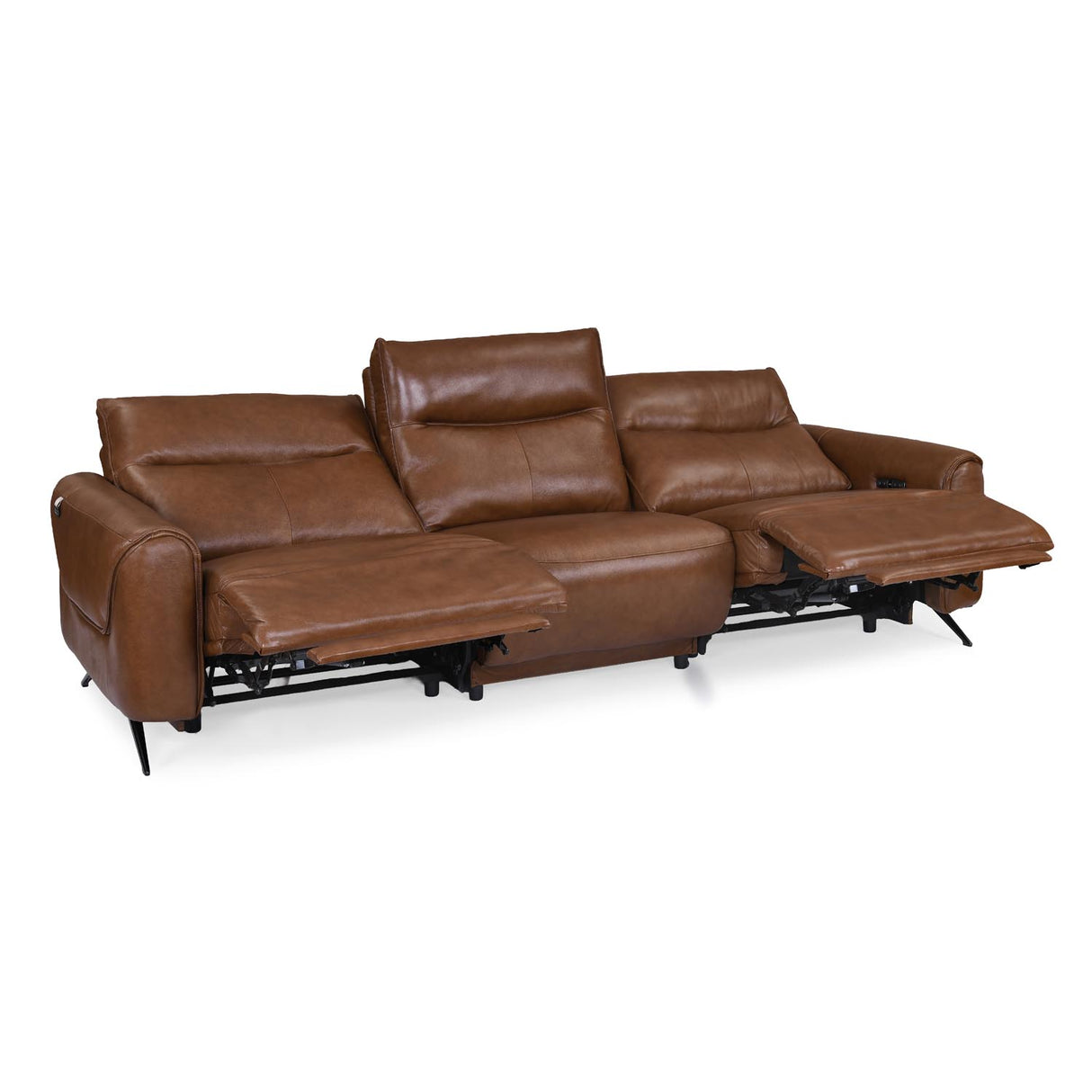 Beatrix 3 Seater Dual Motor Electric Recliner- Brown
