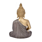 Meditating Buddha Decorative Polyresin Showpiece- Grey and Gold