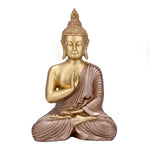 Vitarka Mudra Buddha Decorative Polyresin Showpiece- Bronze and Gold