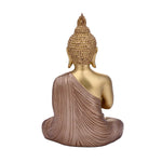Vitarka Mudra Buddha Decorative Polyresin Showpiece- Bronze and Gold