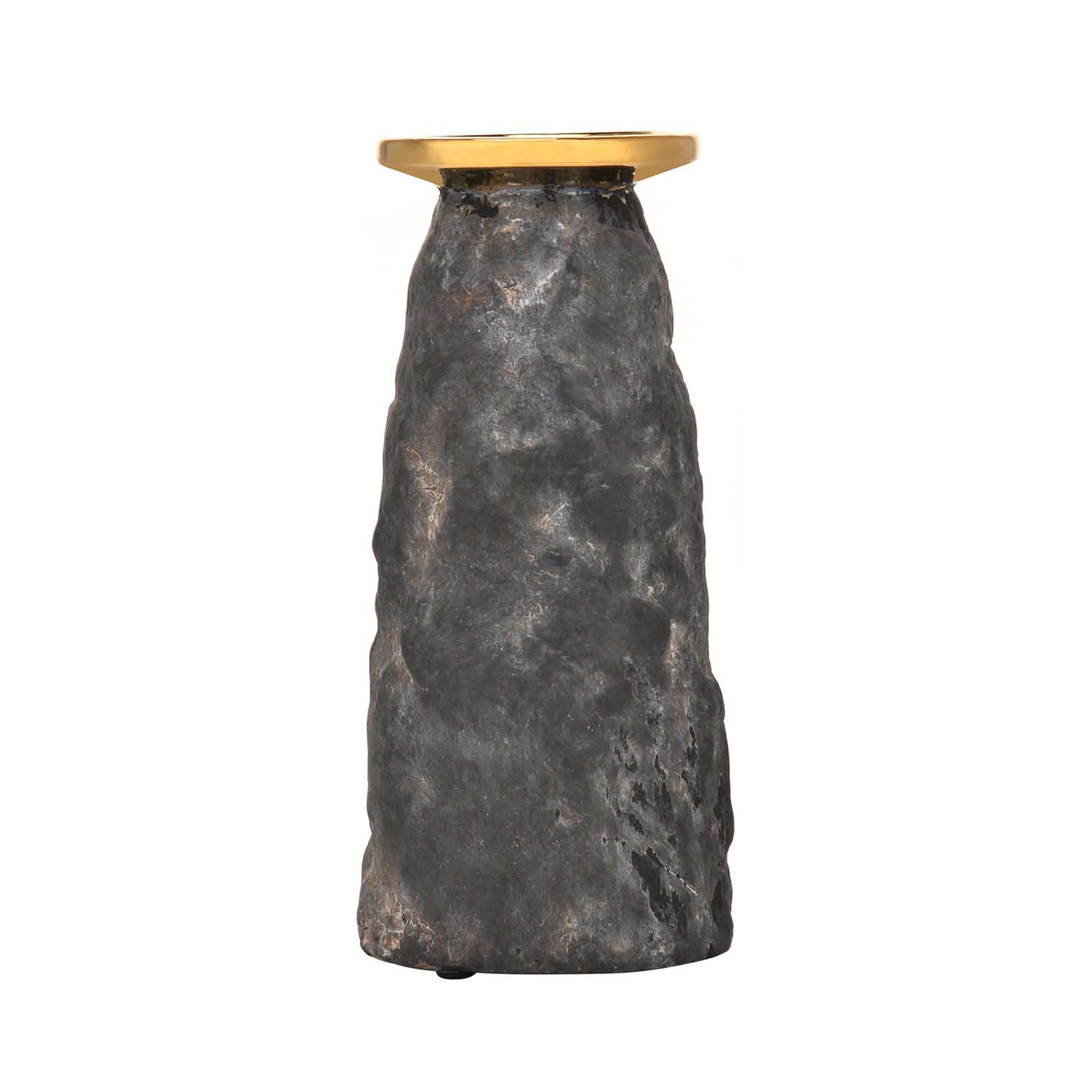 Decorative Ceramic Candle Stand Small- Gold and Grey