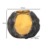 Decorative Round Ceramic Votive Candle Stand- Gold and Brown