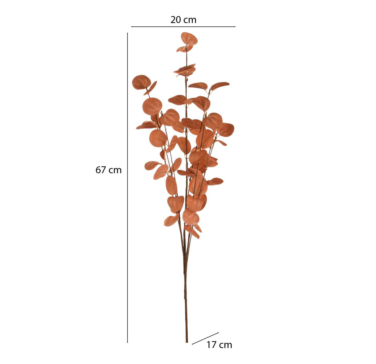 Artificial Eucalyptus Filler Stick- Rust Brown