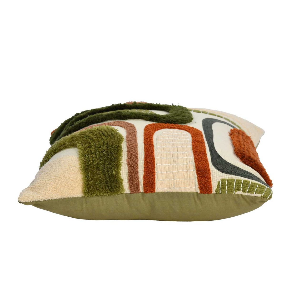 Arches Pattern Tufted Cotton Cushion Cover- Multicolor