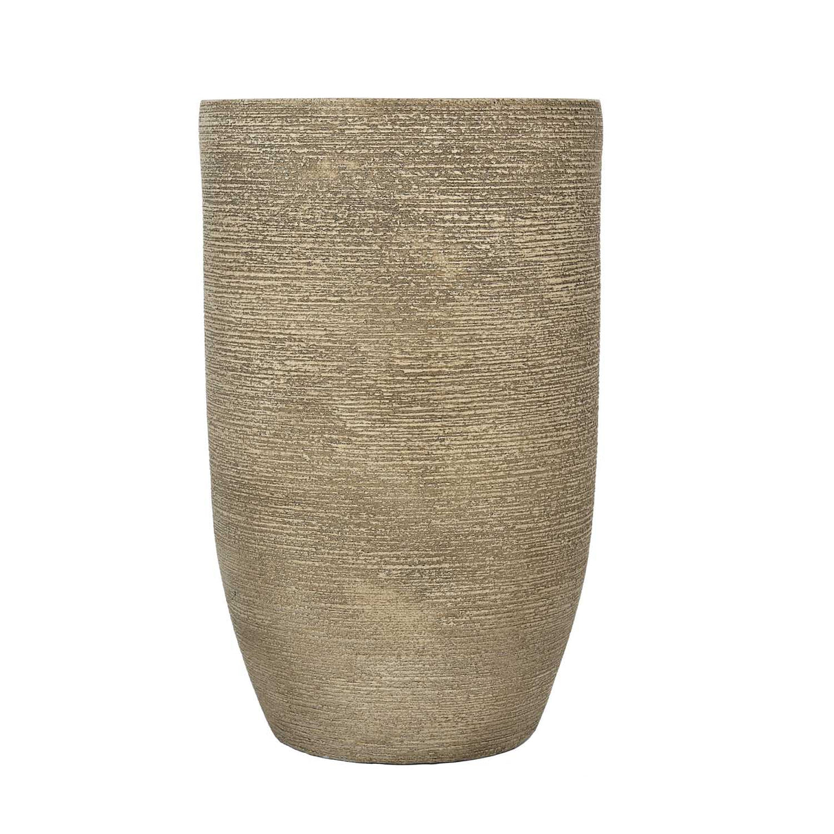 Bullet Shaped Tall Planter 58 cm- Beige