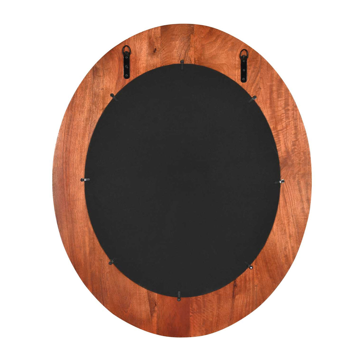 Wavy Round Fluted Wall Mirror- Brown