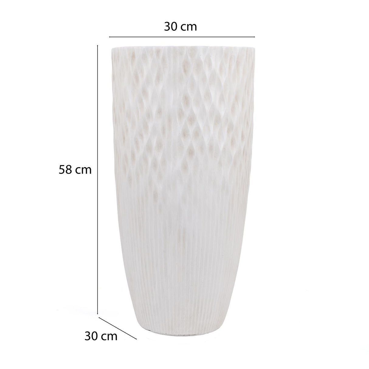 Textured Fiber Clay Planter- Off White