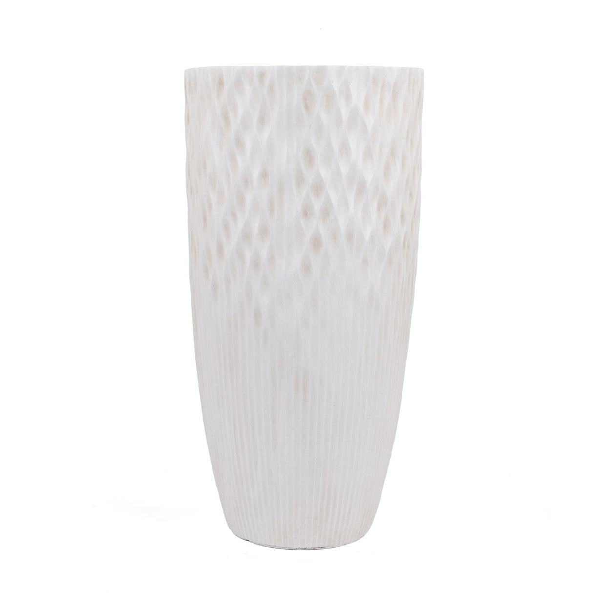 Textured Fiber Clay Planter- Off White