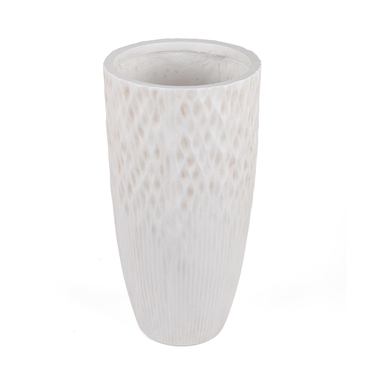 Textured Fiber Clay Planter- Off White