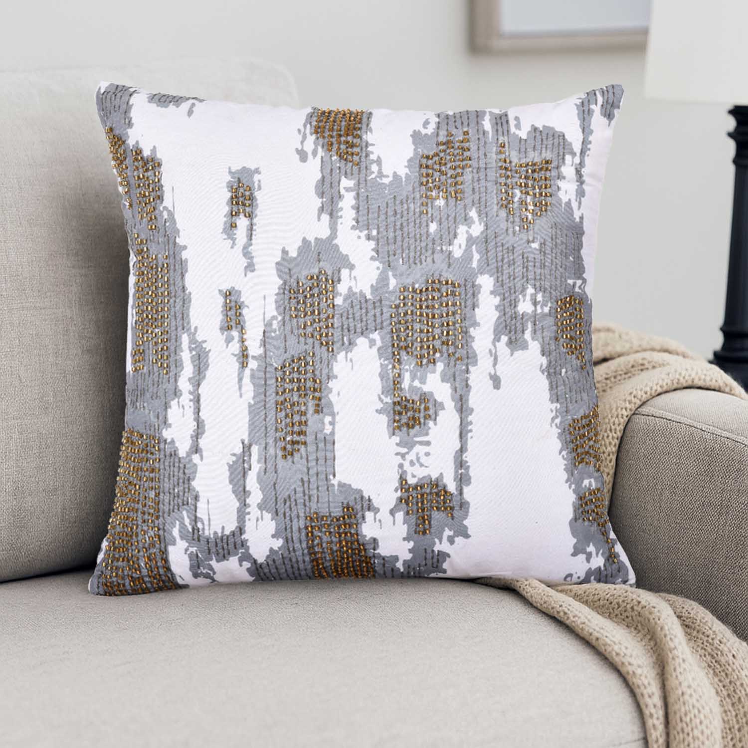 Blur Abstract Pattern Polyester Cushion Cover- Multicolor