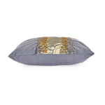 Patch Pattern Polyester Cushion Cover- Gold and Grey
