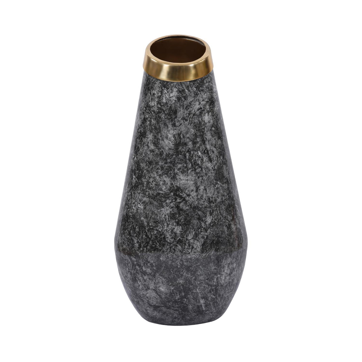 Bulb Shaped Metal Floor Vase- Black & Gold