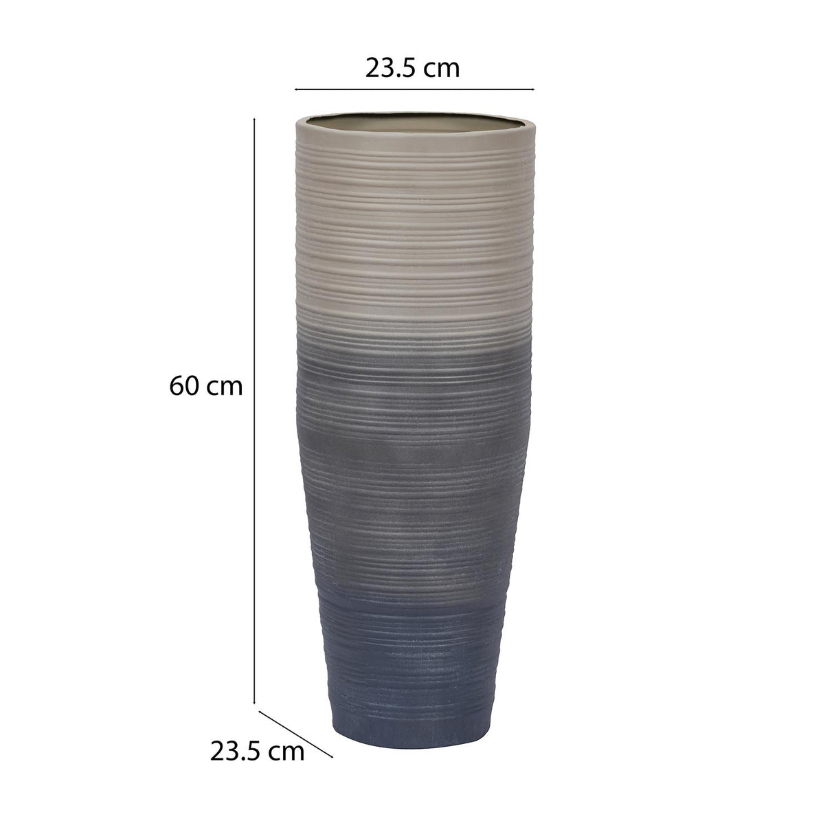 Tapered Metal Floor Vase- Grey