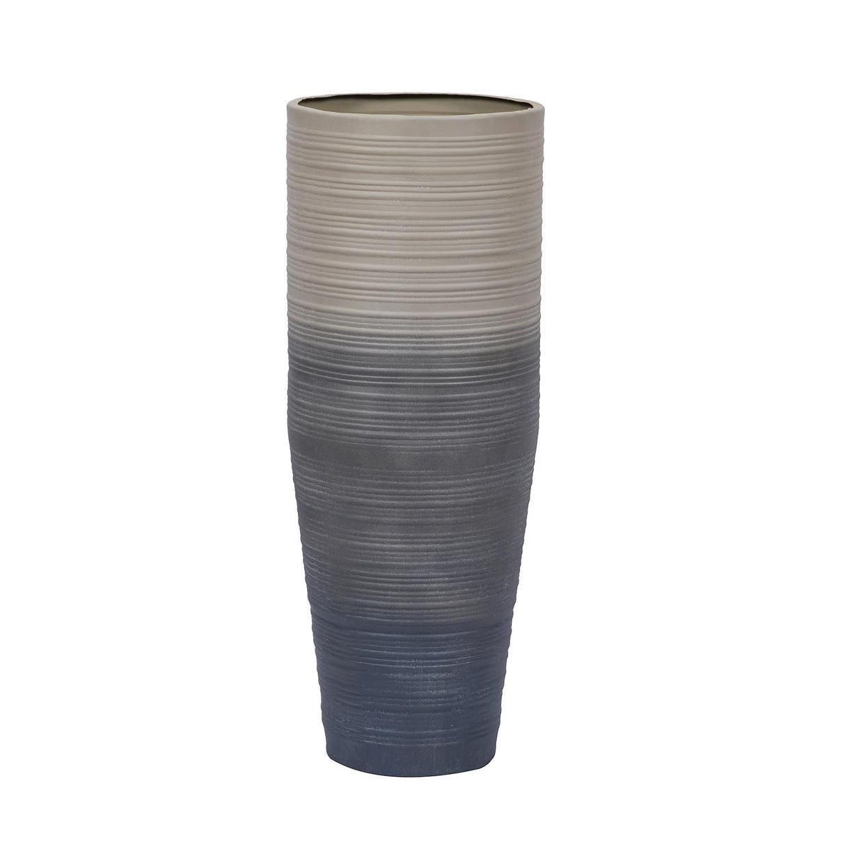 Tapered Metal Floor Vase- Grey