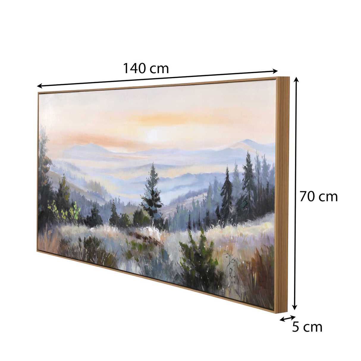 Sunset View Canvas Wall Painting- Multicolor
