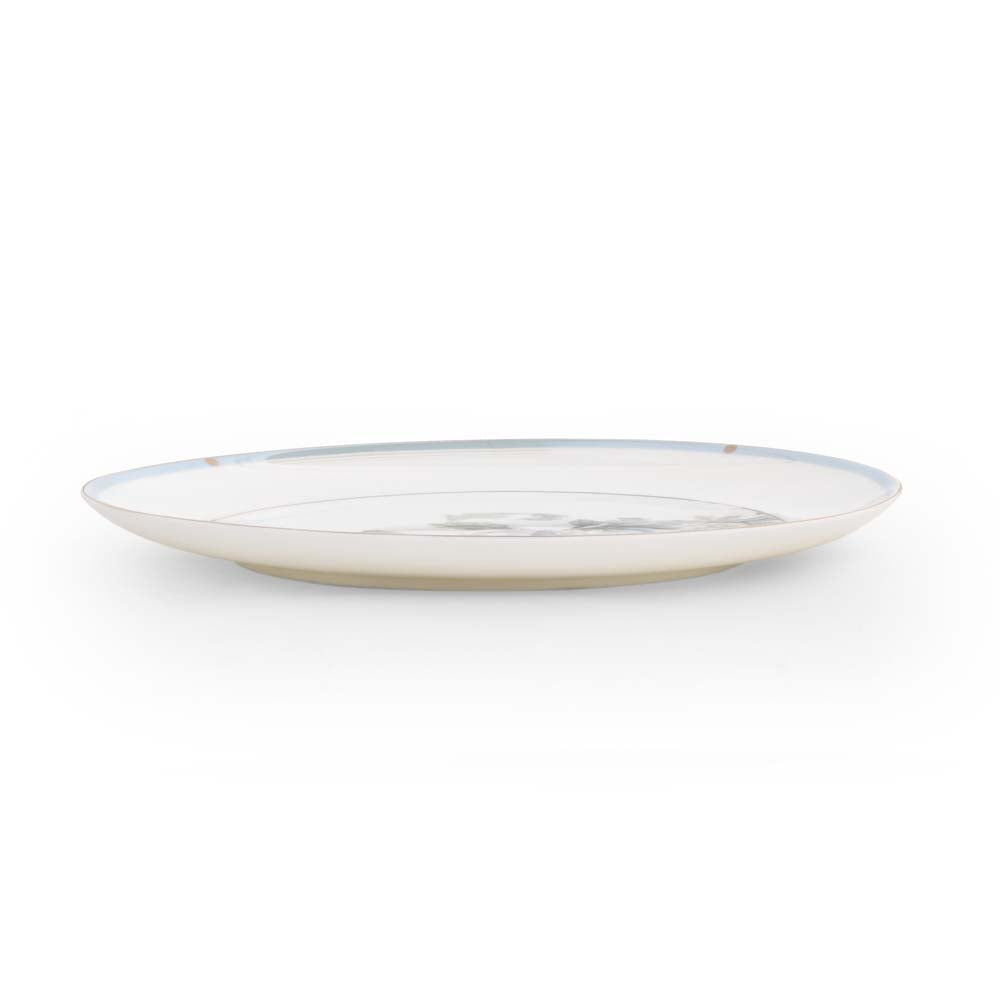 38 Pieces Leafora Porcelain Dinner Set- White and Blue