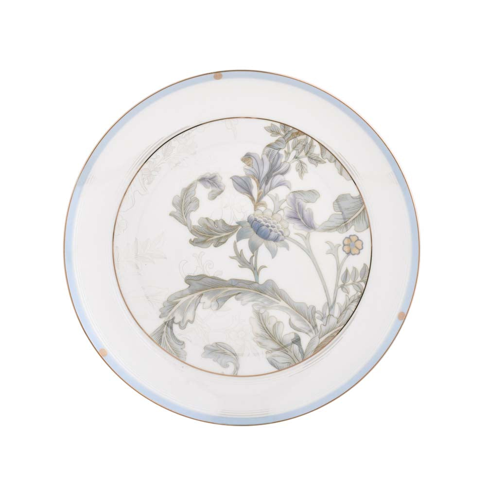 38 Pieces Leafora Porcelain Dinner Set- White and Blue