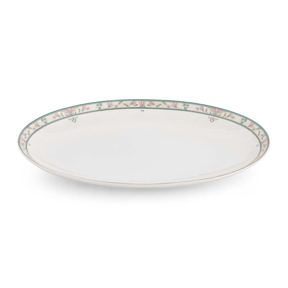 38 Pieces Florim Porcelain Dinner Set- White and Green