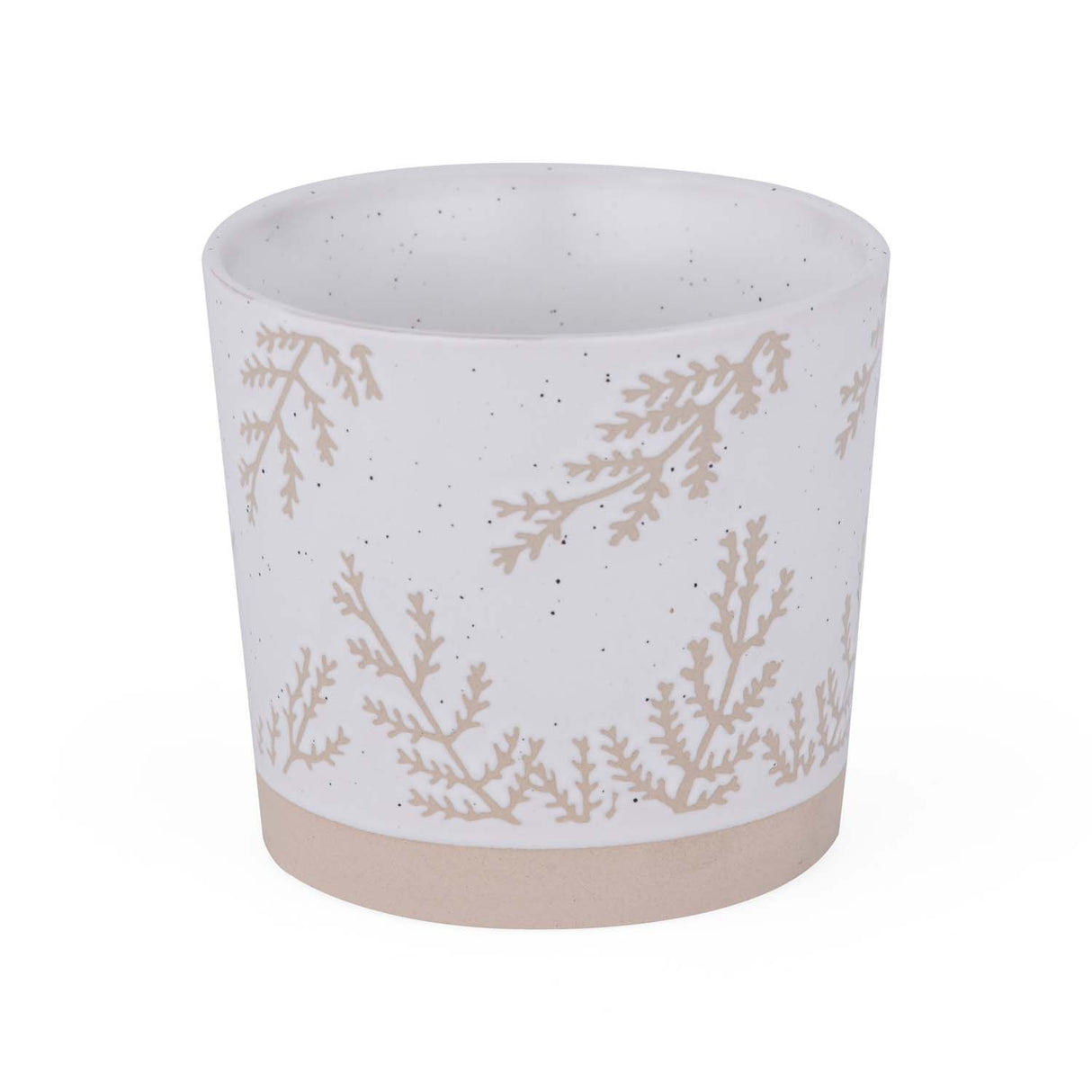 Leaf Design 400 ml Ceramic Coffee Mug- Beige