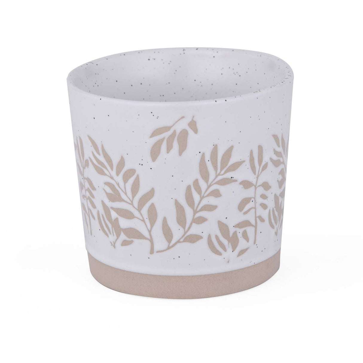 Leaf Design 400 ml Ceramic Coffee Mug- Beige