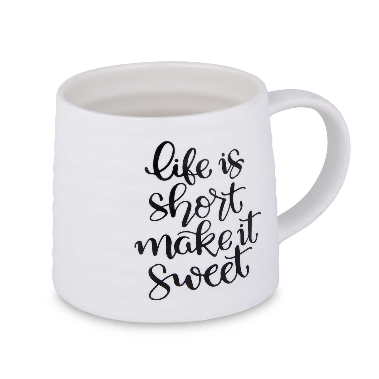 Life Is Short Make It Sweet Printed 420 ml Ceramic Coffee Mug- White
