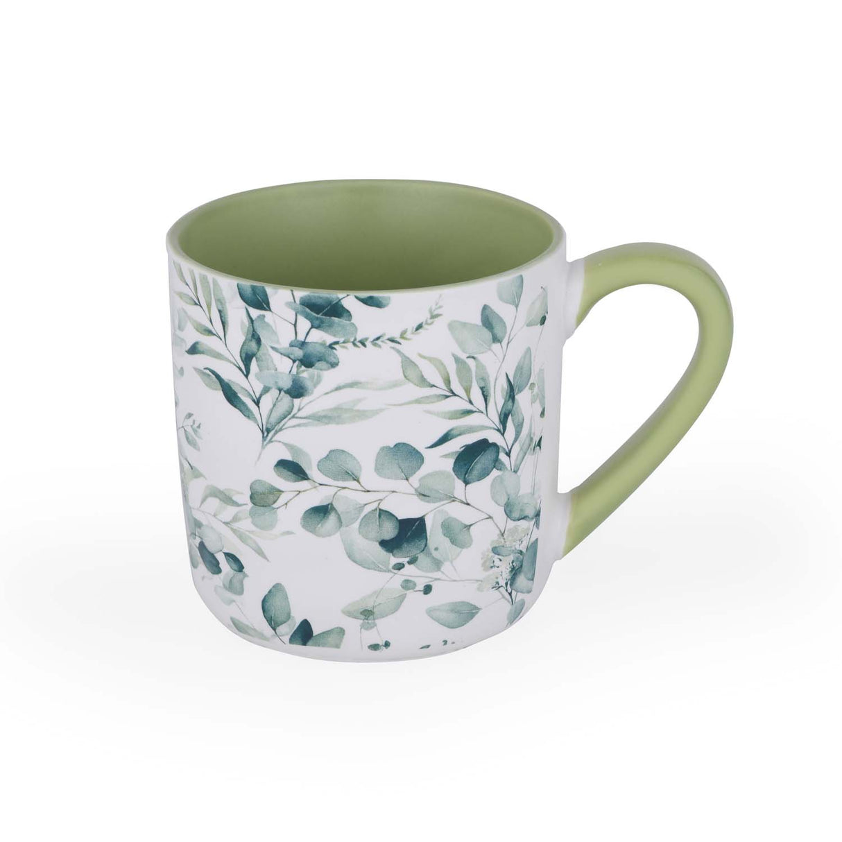 Tropical Design 400 ml Ceramic Coffee Mug- White