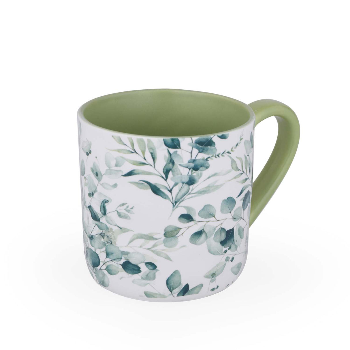 Tropical Design 400 ml Ceramic Coffee Mug- White