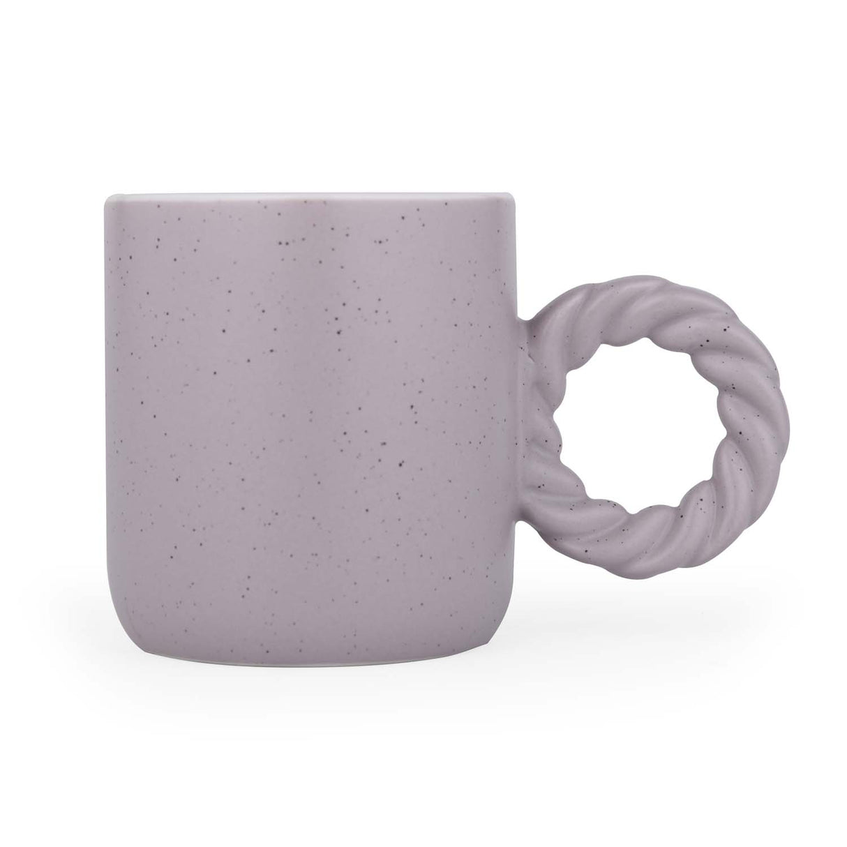 Speckled 350 ml Ceramic Coffee Mug with Rope Handle- Grey