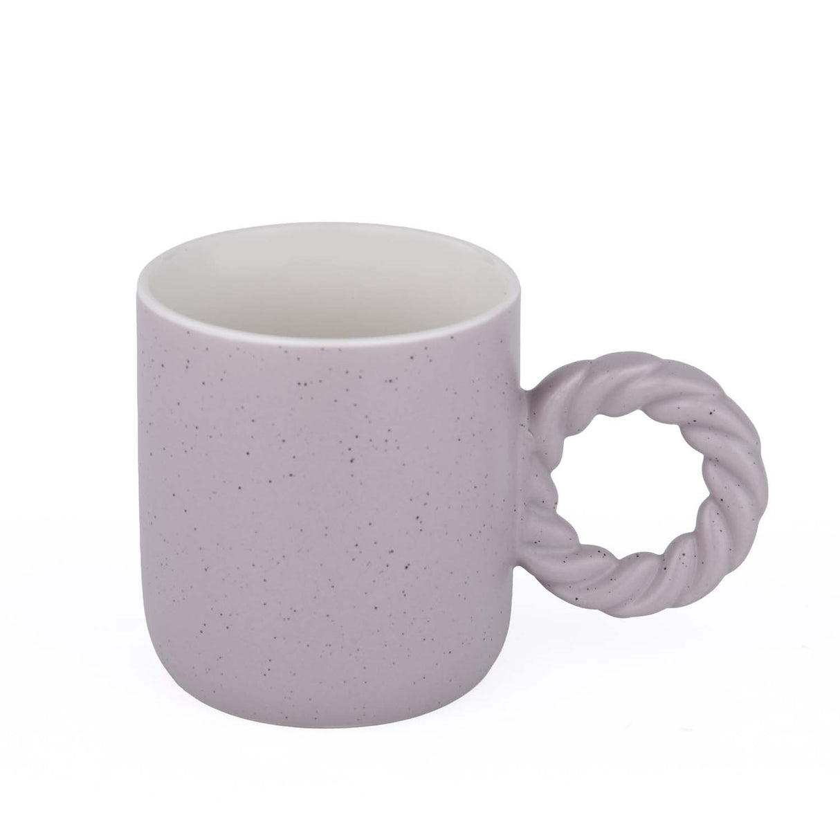 Speckled 350 ml Ceramic Coffee Mug with Rope Handle- Grey