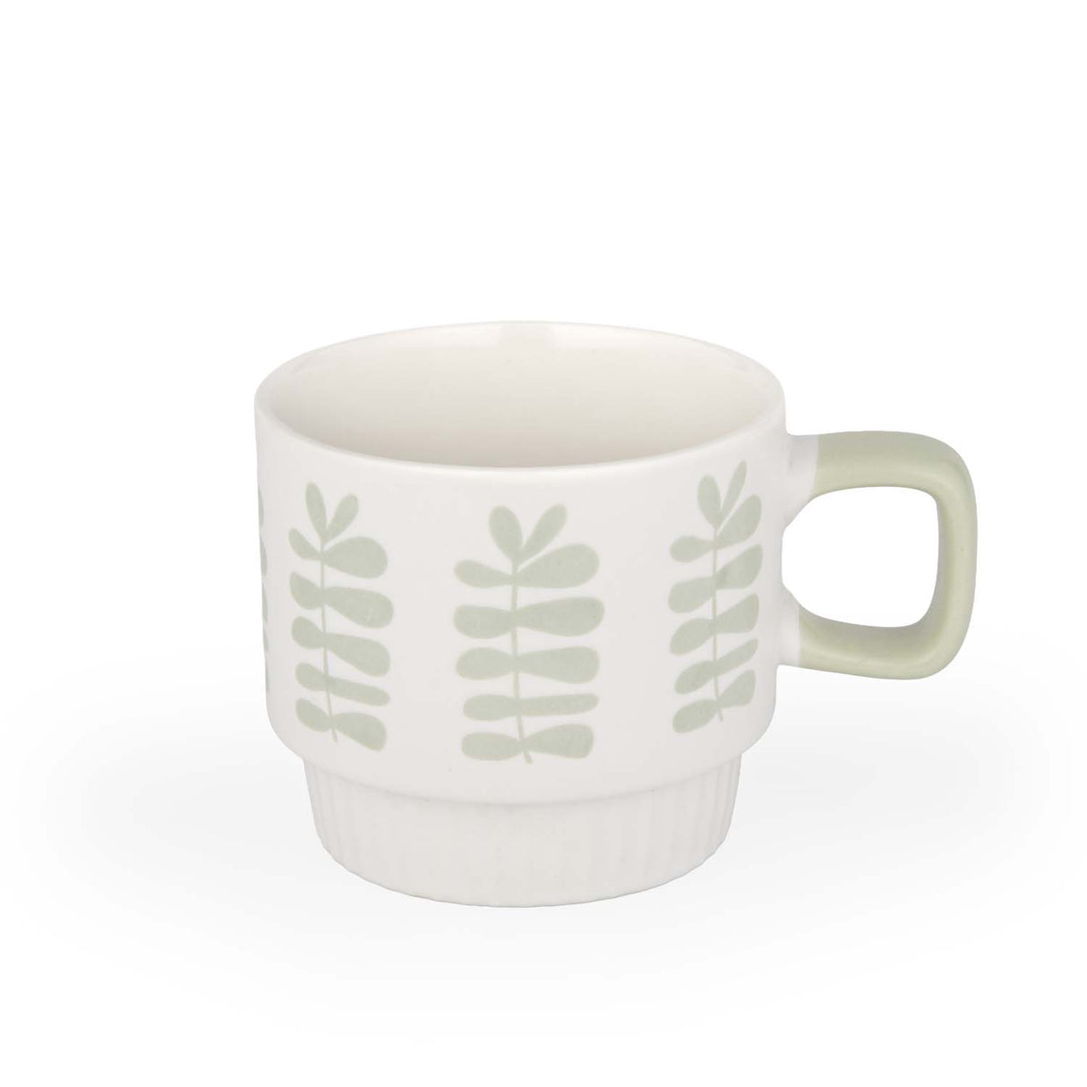 Botanical Design 380 ml Ceramic Coffee Mug- White