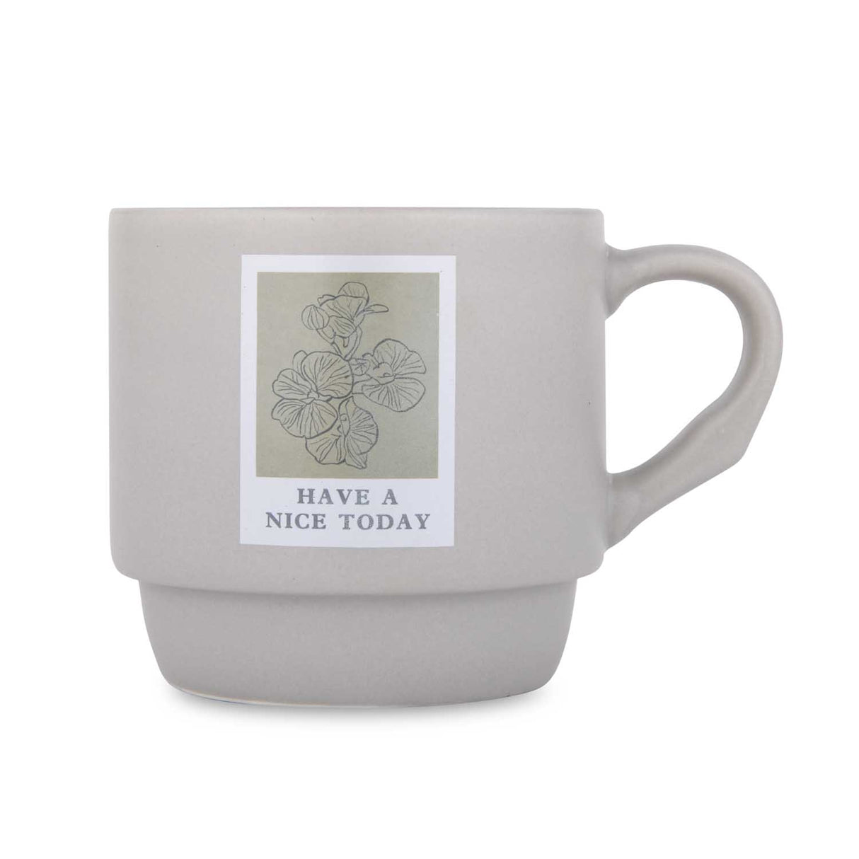 Have A Nice Today Polaroid Printed 350 ml Ceramic Coffee Mug- Beige