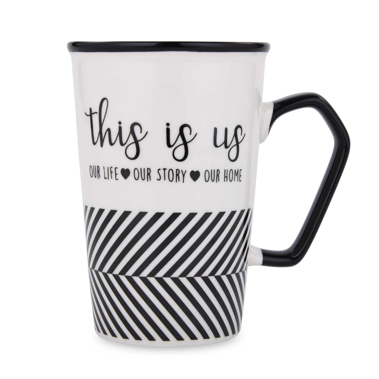 This Is Us Printed 450 ml Ceramic Coffee Mug- Black & White