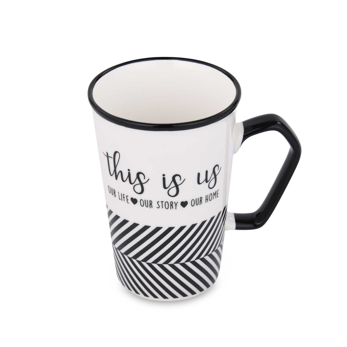 This Is Us Printed 450 ml Ceramic Coffee Mug- Black & White