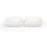 Leafy Ceramic Serving Bowl Set of 2- White