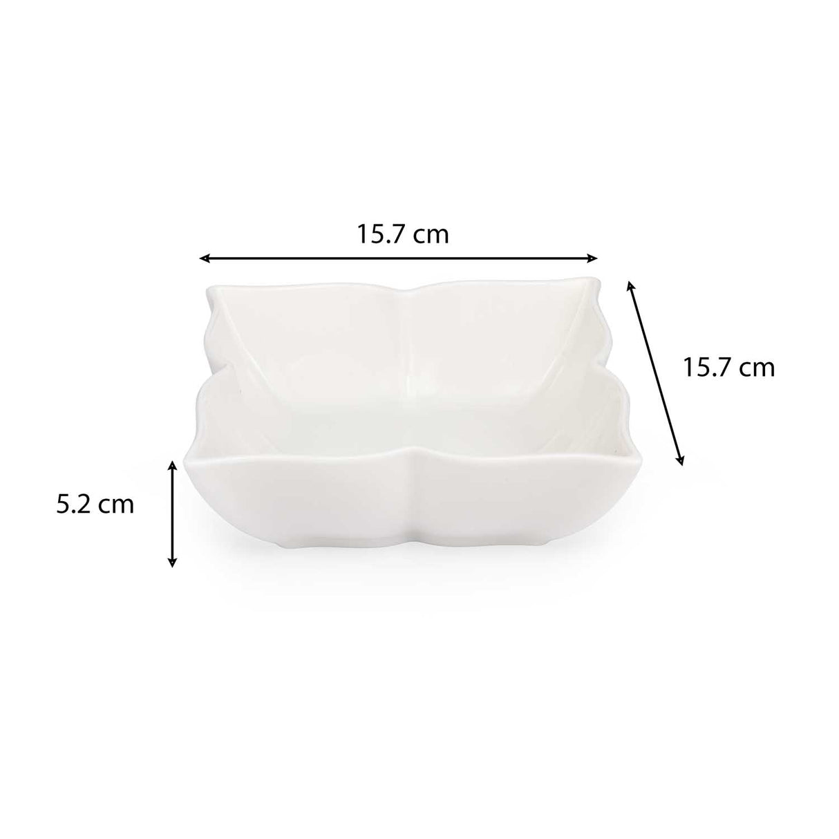 Leafy Ceramic Serving Bowl Set of 2- White