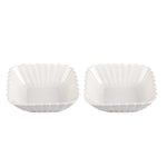 Abstract Ceramic Design Serving Bowls Set of 2- White
