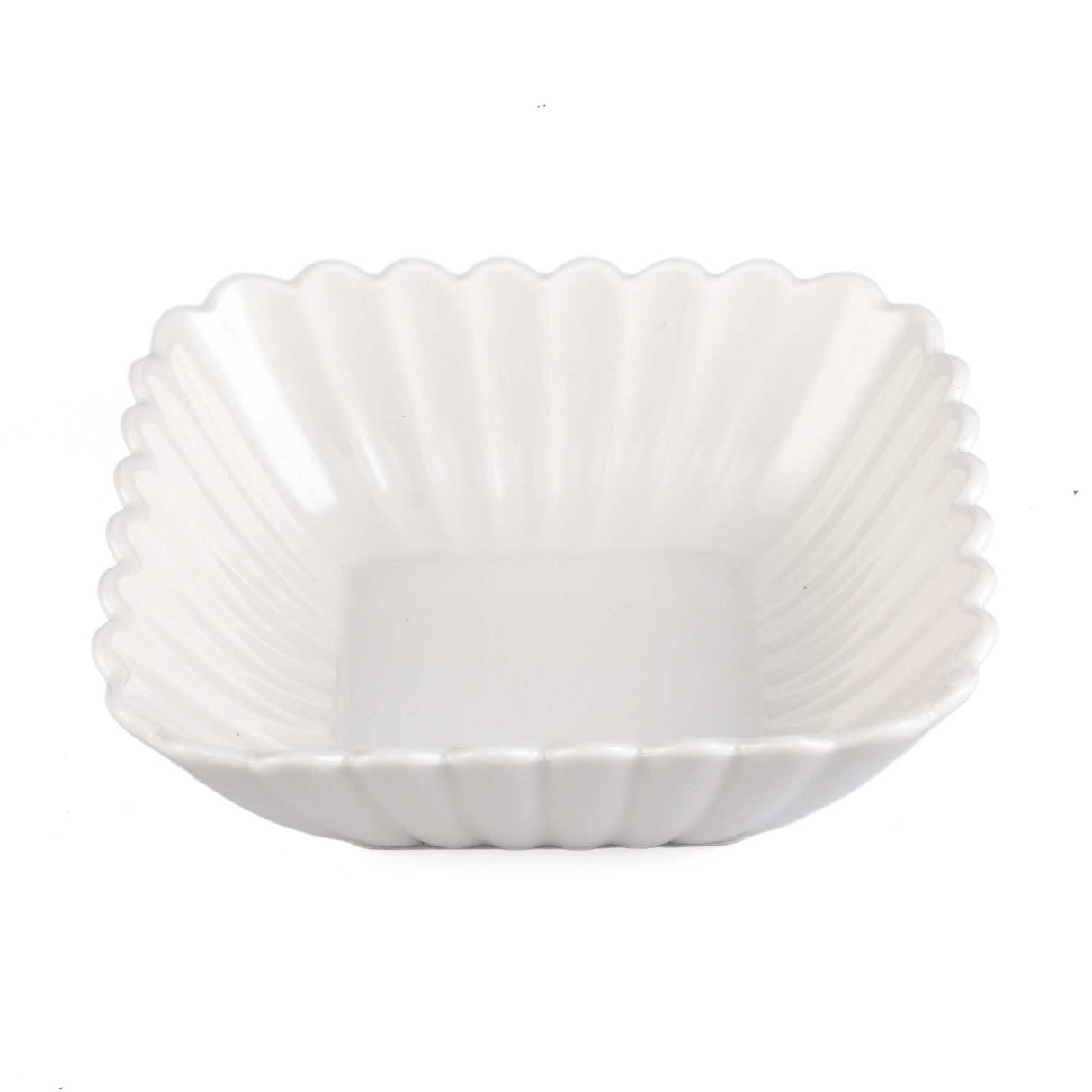 Abstract Ceramic Design Serving Bowls Set of 2- White