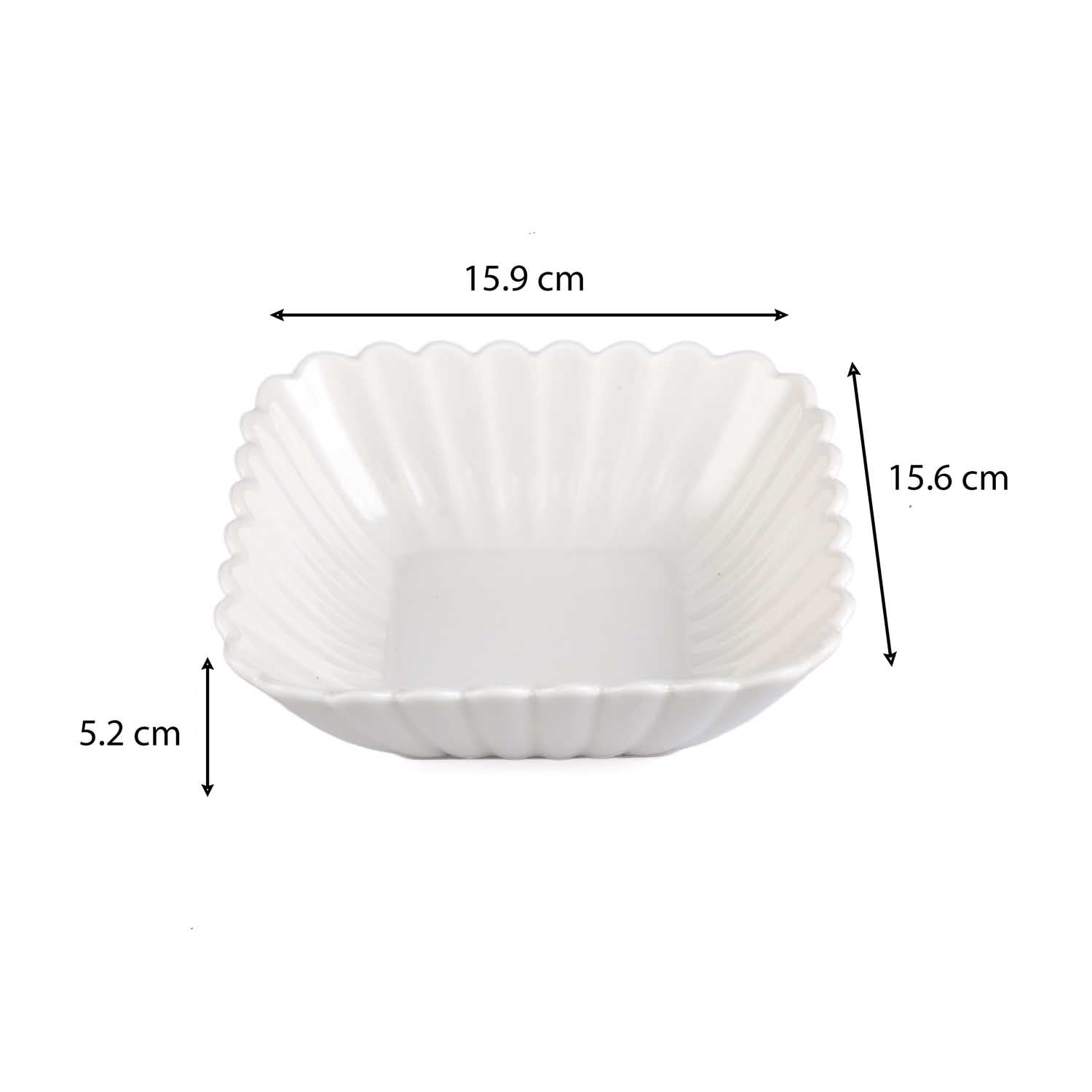 Abstract Ceramic Design Serving Bowls Set of 2- White